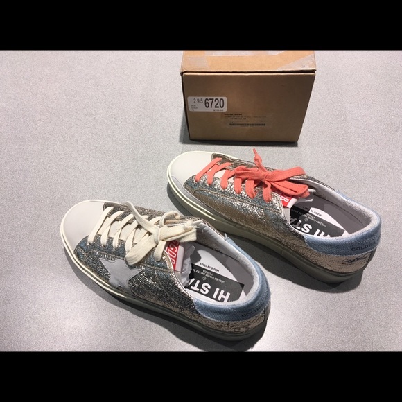 Golden Goose Hi Star Gold Lizard Ice Star Sz 7 NIB - Picture 3 of 8